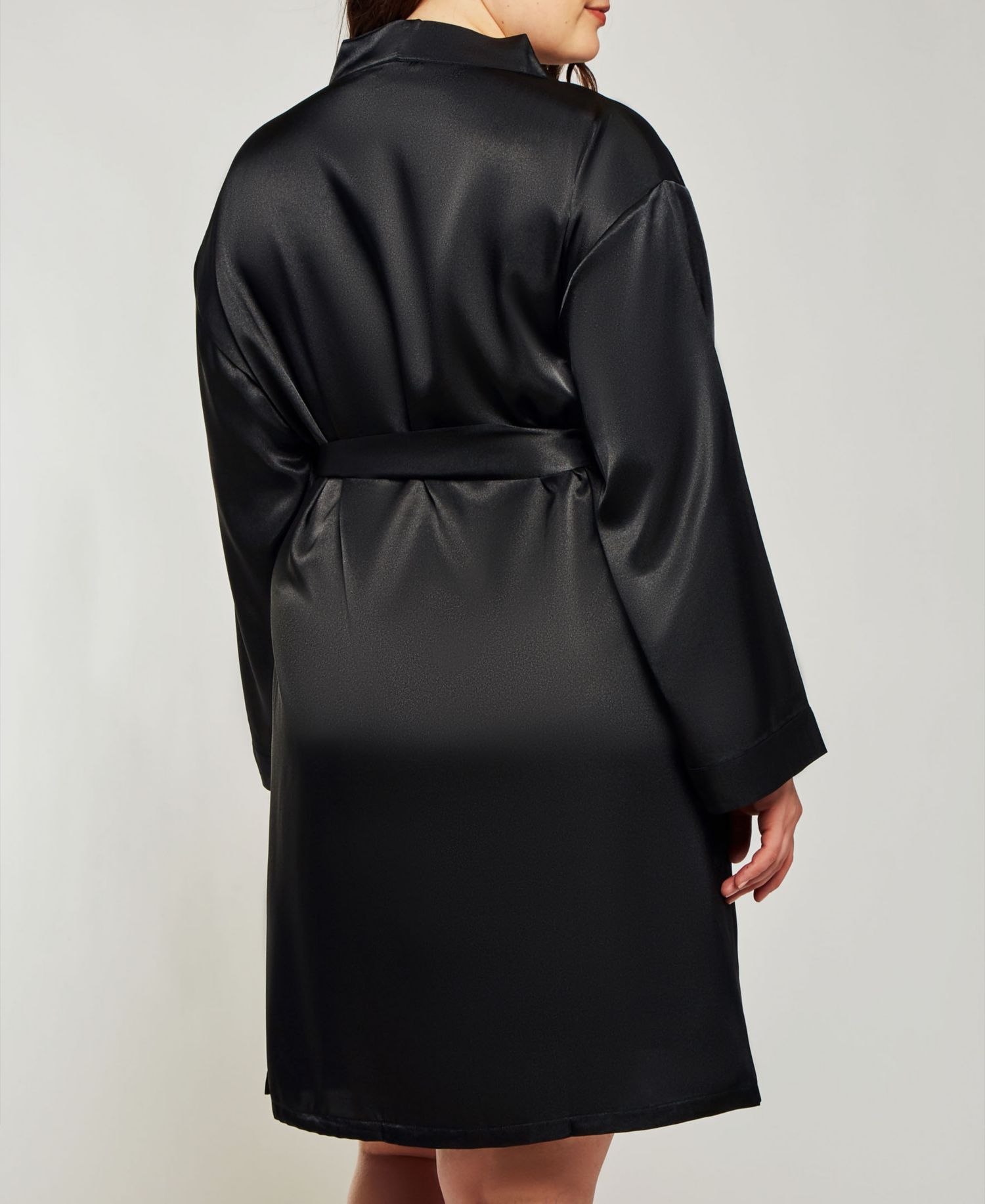 Plus Size Marina Lux Satin Robe Lingerie