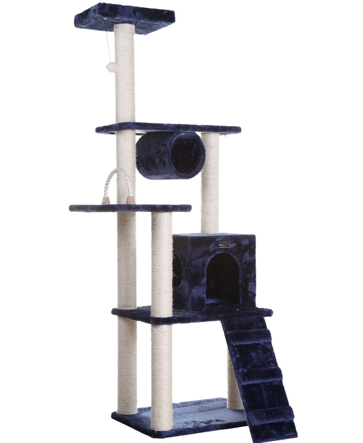 71" Real Wood Cat ClimbIng Tower, Cat Scratching Furniture - Navy Blue