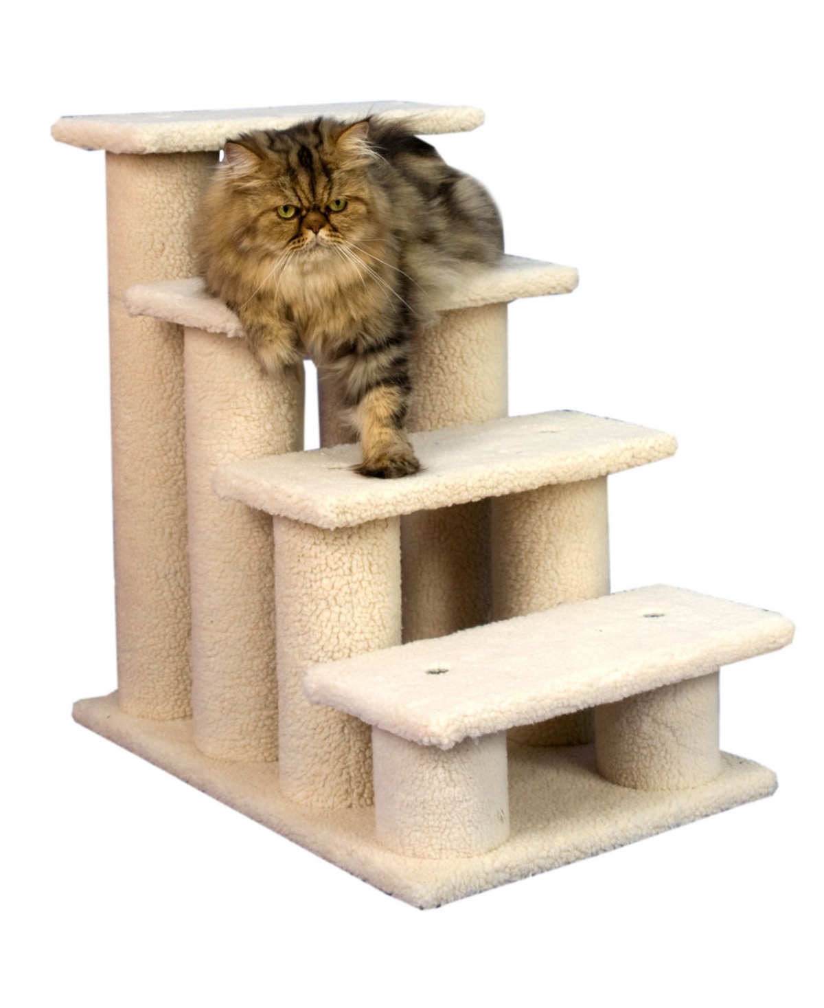 4 Step Stairs Real Wood Ramp For Dogs & Cats - Ivory
