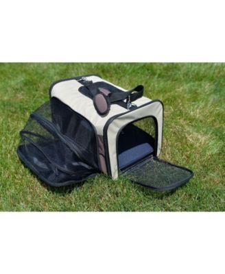 AirlIne Approved Pet Carrier, Soft Sided Pet Travel Carrier 4 Sides Expandable Cat Carrier With Fleece Pad for Cats, Puppy and Small Dogs PC102R