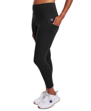 Champion Women's Double Dry Pocket Compression High-waist Leggings In Black