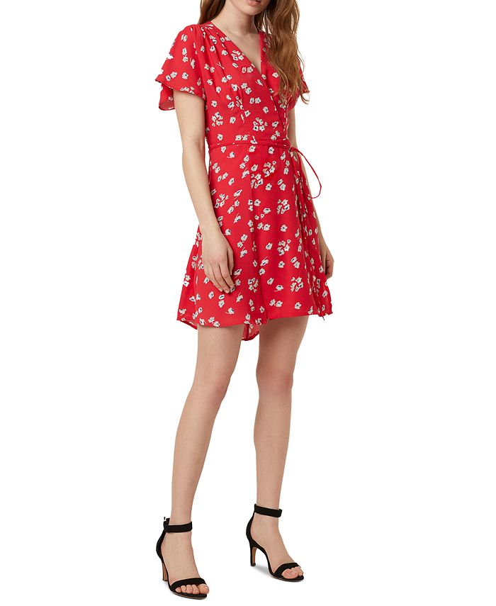 French Connection Floral-Print Faux-Wrap Dress - Macy's
