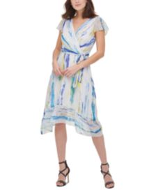 Brushstroke Midi Wrap Dress