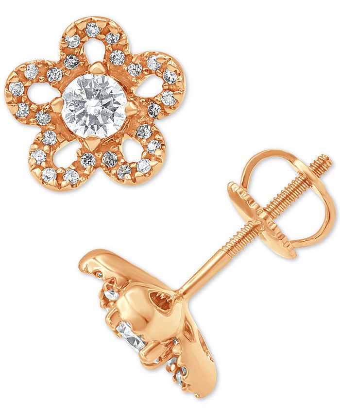 Macy's Diamond Flower Stud Earrings (3/8 ct. t.w.) Macy's