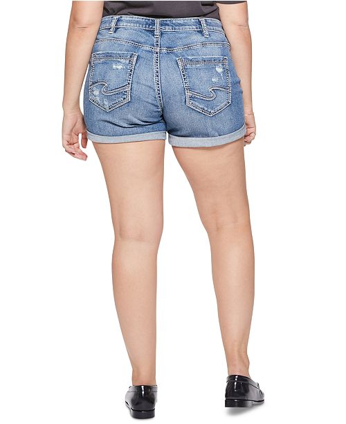 Silver Jeans Co Trendy Plus Size Denim Boyfriend Shorts And Reviews 6562