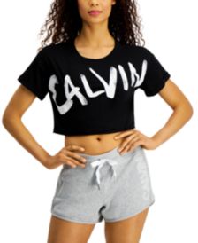 Brushed-Logo Relaxed Cropped T-Shirt