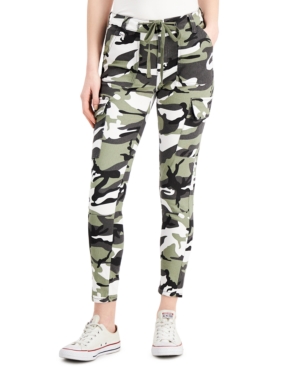 image of Almost Famous Juniors- Utility Camo-Print Jeans