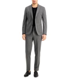 Men's Slim-Fit Stretch Gray Knit Suit Separates 