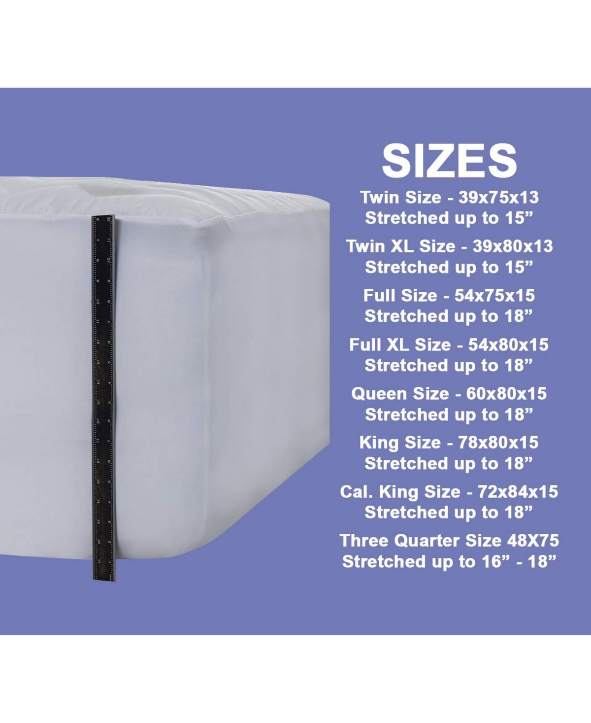 Waterguard Waterproof Quilted Mattress Pad Protector – White