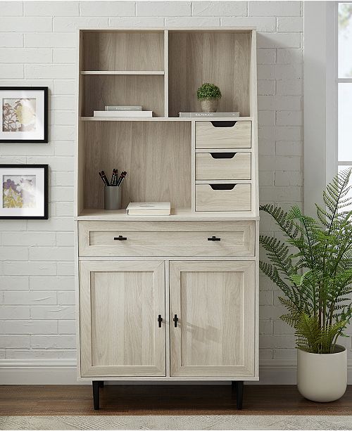 Walker Edison 64" Storage Desk and Hutch with Keyboard Drawer & Reviews