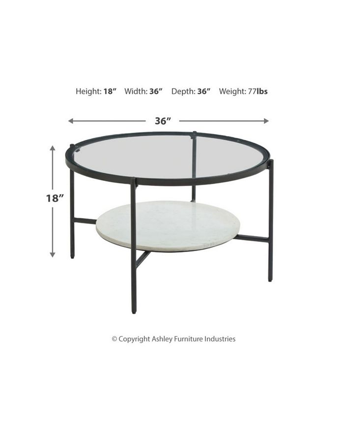 Signature Design By Ashley Zalany Contemporary Round Cocktail Table