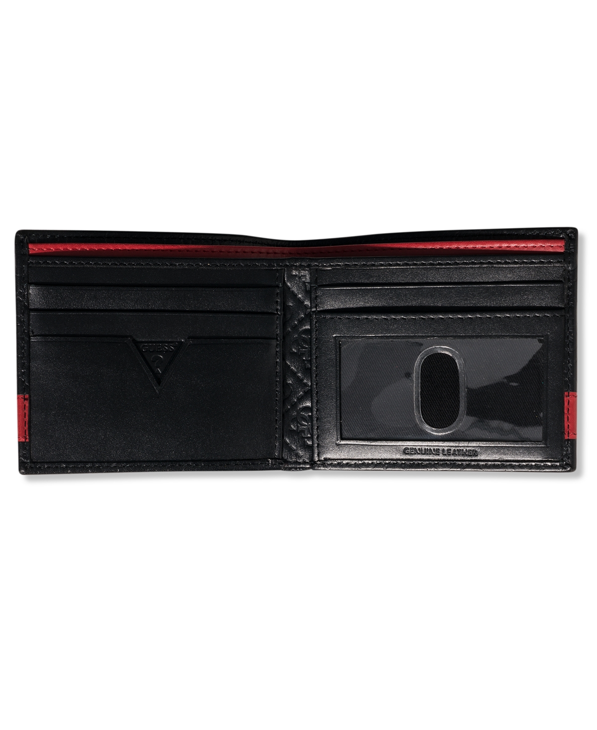 Shop Guess Men's Mesa Billfold Men's Leather Wallet In Black W,red