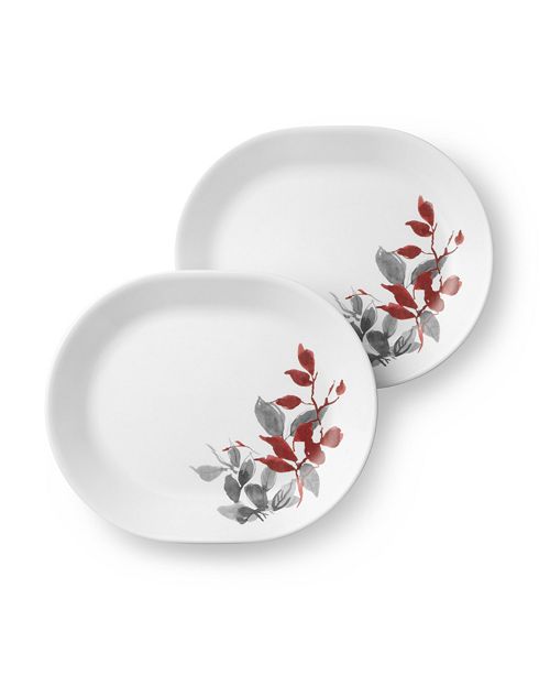Corelle Kyoto Leaves Set 2 12.25" Platter & Reviews Serveware