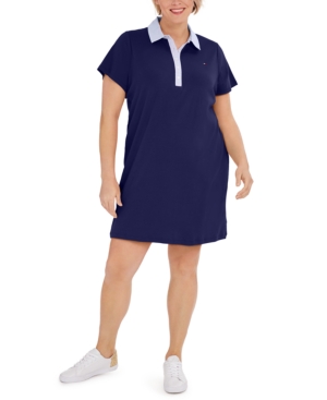 Tommy Hilfiger Plus Size Cornell-Trimmed Polo Dress Created for Macy's