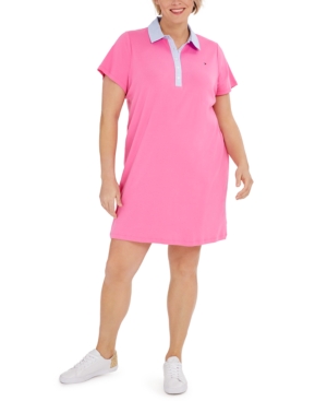 Tommy Hilfiger Plus Size Cornell-Trimmed Polo Dress Created for Macy's
