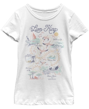 Big Girls Lion King Map of the World Short Sleeve T-shirt