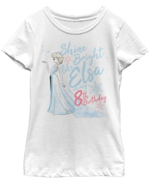 Big Girls Frozen Birthday Queen Eight Short Sleeve T-shirt