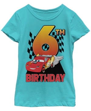 Big Girls Cars-Cars 2 Lightning Birthday 6 Short Sleeve T-shirt
