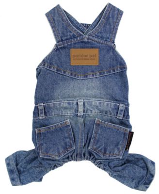 dog blue jean overalls