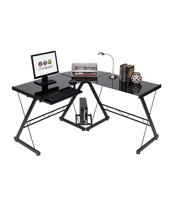 OneSpace Ultramodern Glass LShape Desk Macy's