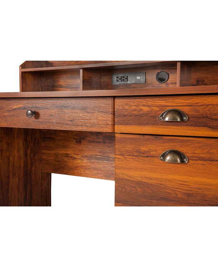 OneSpace Eleanor Executive Desk with Hutch, USB and Charger Hub Macy's