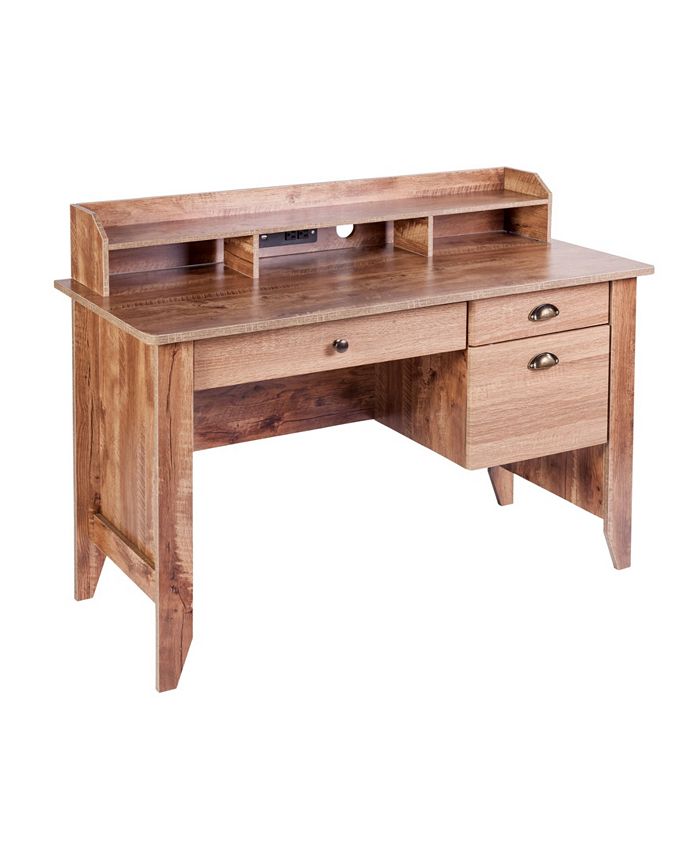 OneSpace Eleanor Executive Desk with Hutch, USB and Charger Hub Macy's