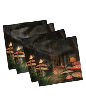 Ambesonne Mushroom Set of 4 Napkins 12
