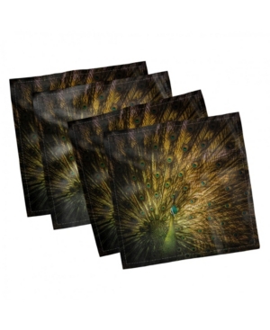 Ambesonne Peacock Set of 4 Napkins 12