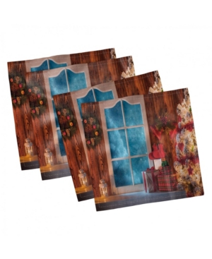 Ambesonne Christmas Set of 4 Napkins 12