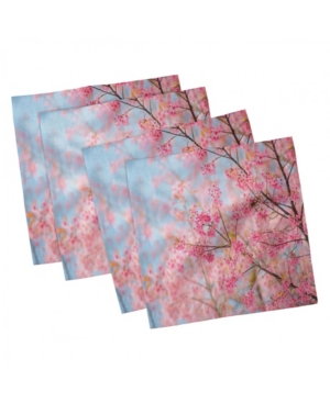 Ambesonne Floral Set of 4 Napkins 12