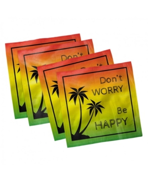 Ambesonne Rasta Set of 4 Napkins 12