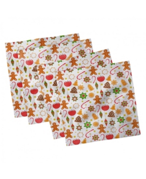 Ambesonne Gingerbread Man Set of 4 Napkins 12