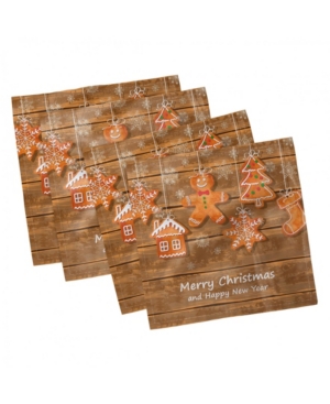 Ambesonne Gingerbread Man Set of 4 Napkins 12