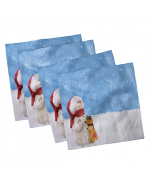 Ambesonne Snowman Set of 4 Napkins 12