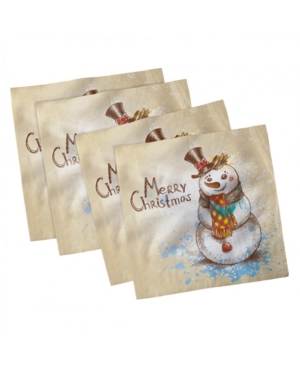 Ambesonne Snowman Set of 4 Napkins 12