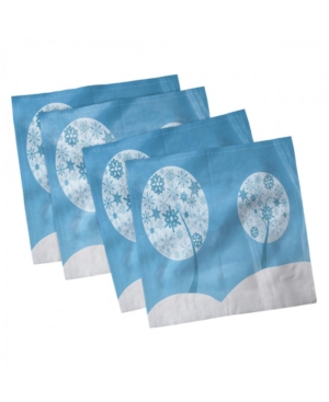Ambesonne Snowy Trees Set of 4 Napkins 18