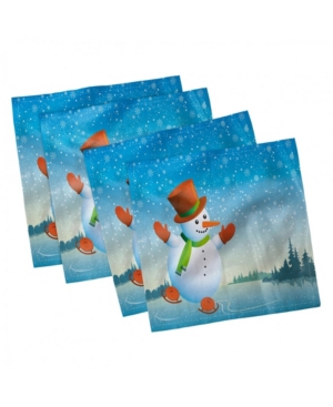 Ambesonne Snowman Set of 4 Napkins 18