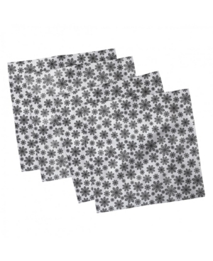 Ambesonne Snowflake Set of 4 Napkins 18