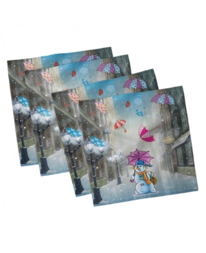 Ambesonne Winter Set of 4 Napkins 18