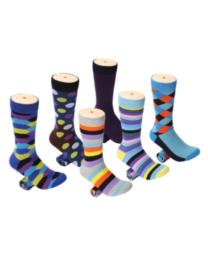 Mio Marino Men's Snazzy Collection Dress Socks Pack of 6