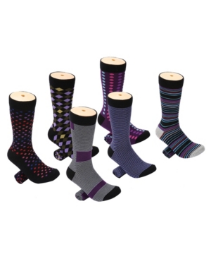 Mio Marino Men's Snazzy Collection Dress Socks Pack of 6