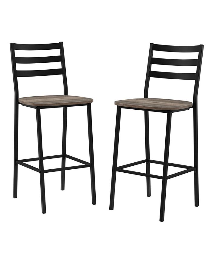 Walker Edison Industrial Slat Back Counter Stools, 2Pack Macy's