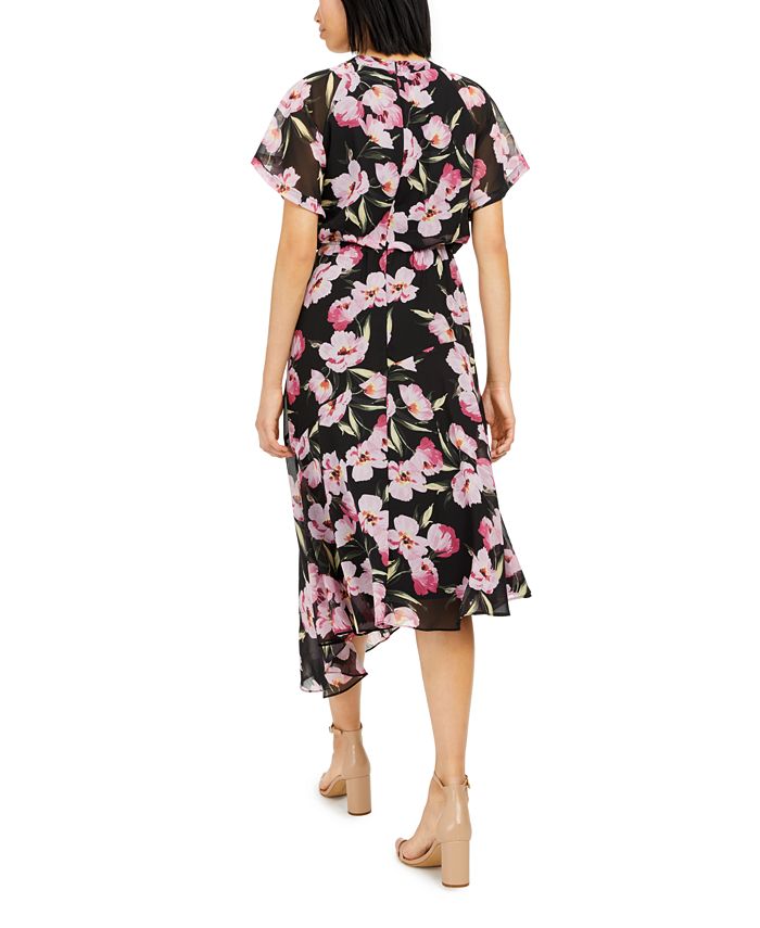 INC International Concepts INC Floral Asymmetrical-Hem A-Line Dress ...