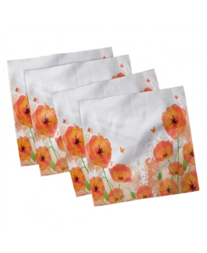 Ambesonne Poppy Set of 4 Napkins 18