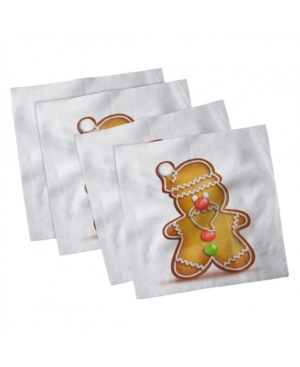 Ambesonne Gingerbread Man Set of 4 Napkins 18