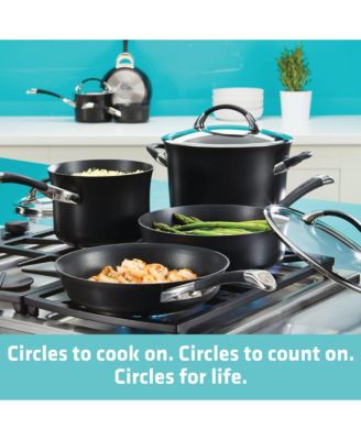 Symmetry Hard-Anodized Nonstick Induction Casserole Pan with Lid, 5.5-Quart, Black