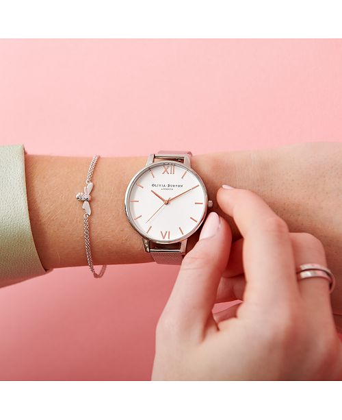 Olivia Burton Women S Stainless Steel Mesh Bracelet Watch 38mm Reviews Watches Jewelry Watches Macy S
