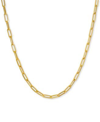 Medium Paperclip Link Chain Necklaces In 14k Gold