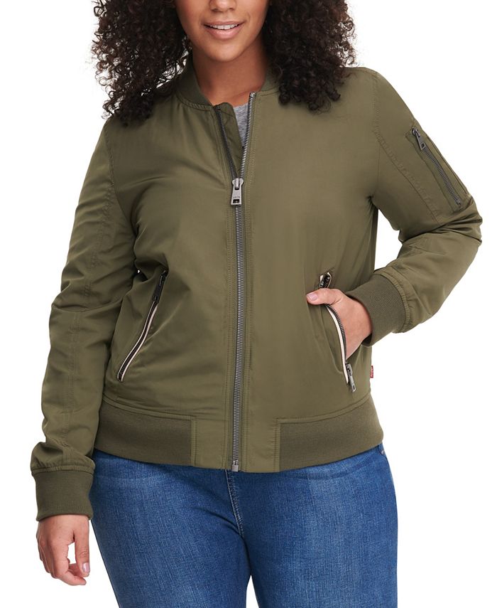 Levi's Trendy Plus Size Melanie Bomber Jacket & Reviews - Jackets & Blazers  - Plus Sizes - Macy's