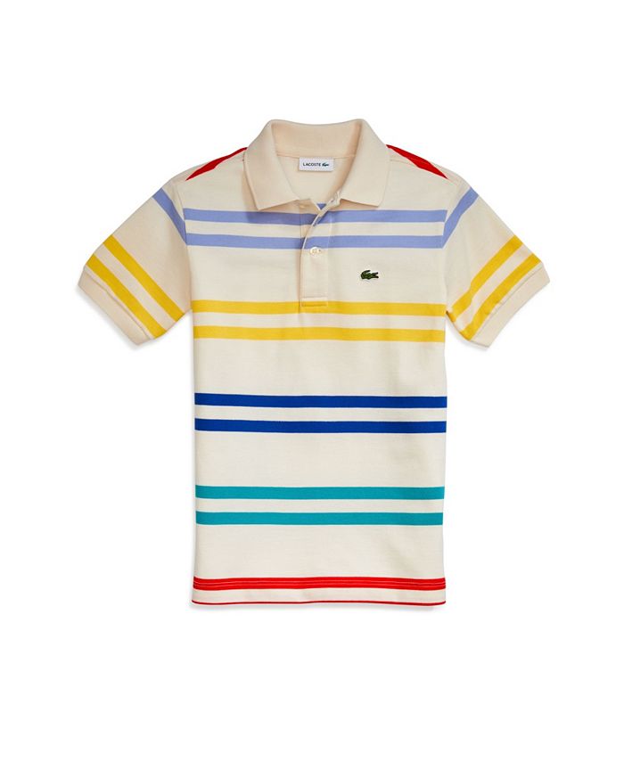 Lacoste Baby Short Sleeve Striped Cotton Petit Polo Shirt - Macy's